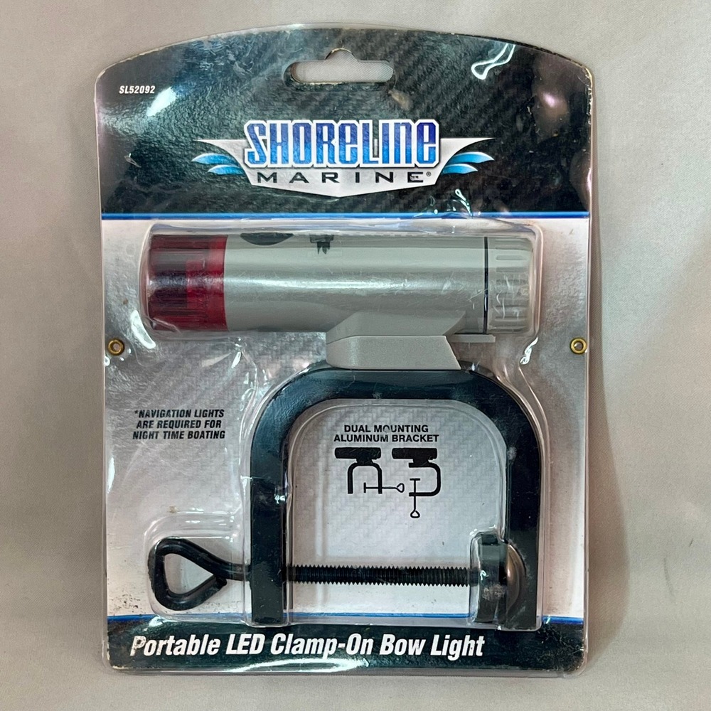 Shoreline Marine Portable LED Clamp-On Bow Light SL52092 Grey New NIP